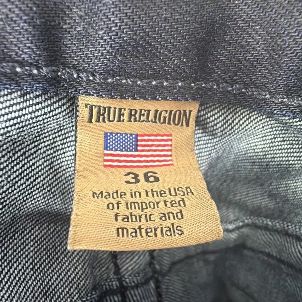 True Religion Men's Jeans Ricky Straight w/ Flap City Highlight Size 36x28